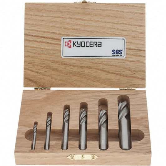 Kyocera SGS Precision Tools 30189 End Mill Set 4 Flute, Square End