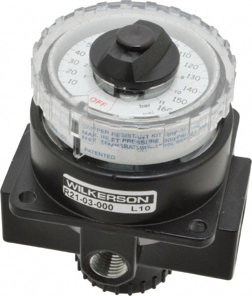 Wilkerson R21-03-000 Compressed Air Regulator 3/8" NPT, 300 Max psi, Dial Air