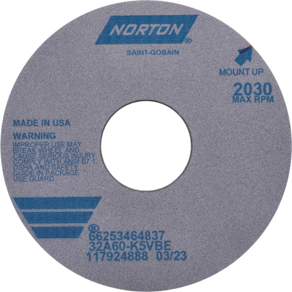Norton 66253464837 Type 1 Centerless & Cylindrical Grinding Wheel 16" Dia, 1" Wide, 5" Hole