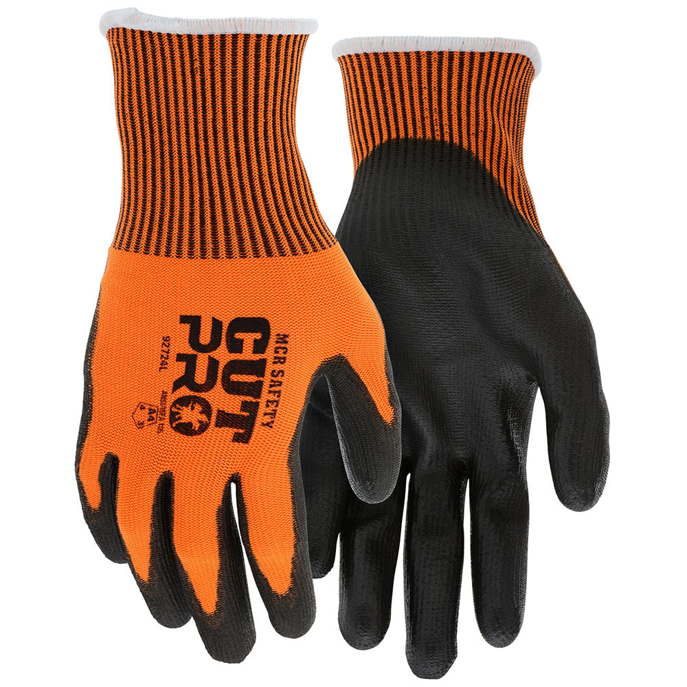 MCR Safety 92724L Cut & Abrasion-Resistant Gloves Cut Pro 92724, Size Large, ANSI Cut A4, ANSI Puncture 0, Polyurethane, HPPE