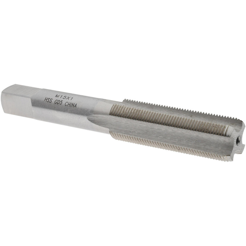 Value Collection JY9036716 Straight Flute Tap M15x1 Metric Fine, 4 Flute, Bottoming Chamfer, 6H Class of Fit, HSS, Bright/Uncoated Finish