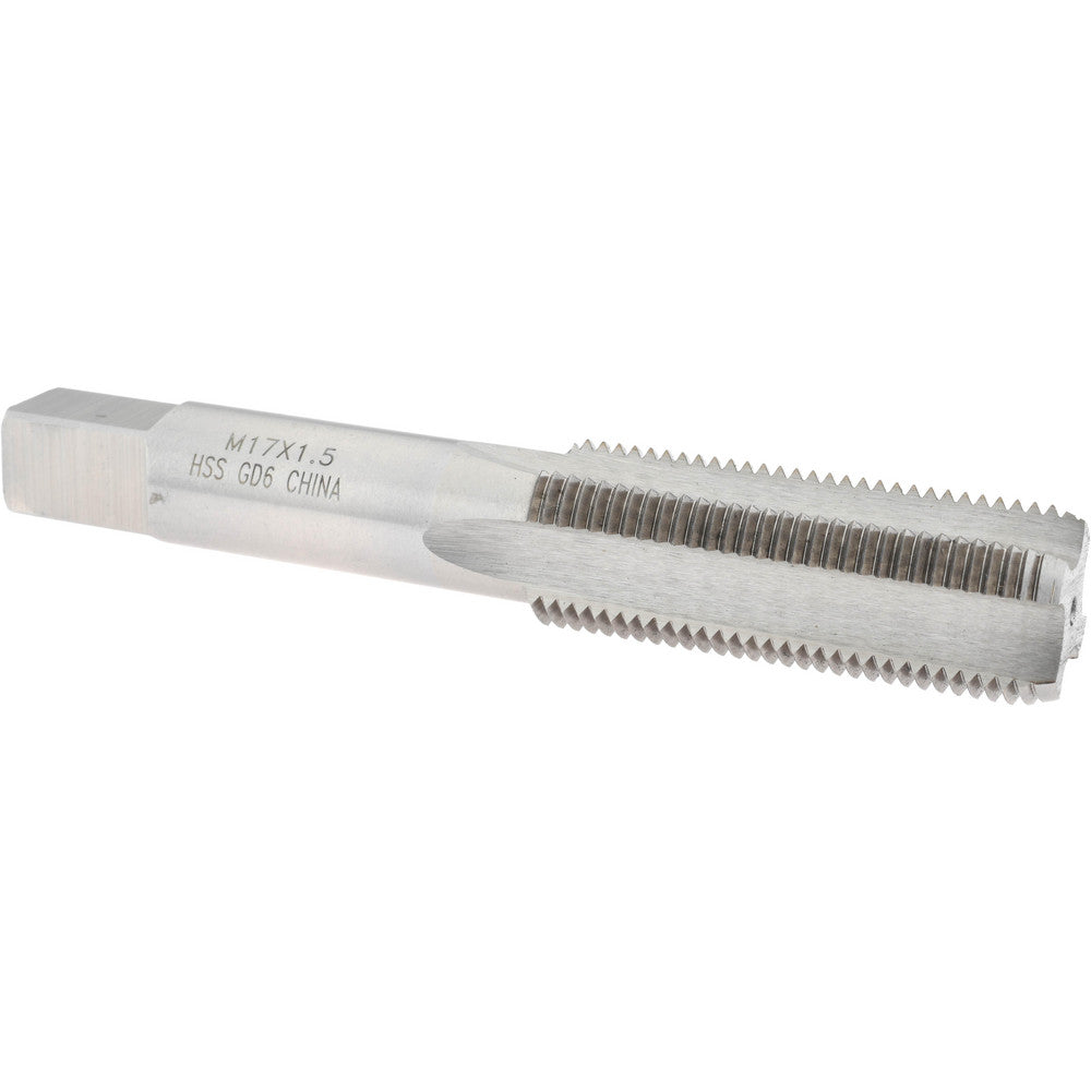 Value Collection JY9036757 Straight Flute Tap M17x1.5 Metric Fine, 4 Flute, Bottoming Chamfer, 6H Class of Fit, HSS, Bright/Uncoated Finish
