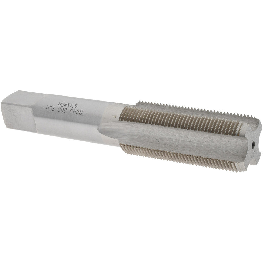 Value Collection JY9036864 Straight Flute Tap M24x1.5 Metric Fine, 4 Flute, Bottoming Chamfer, 6H Class of Fit, HSS, Bright/Uncoated Finish