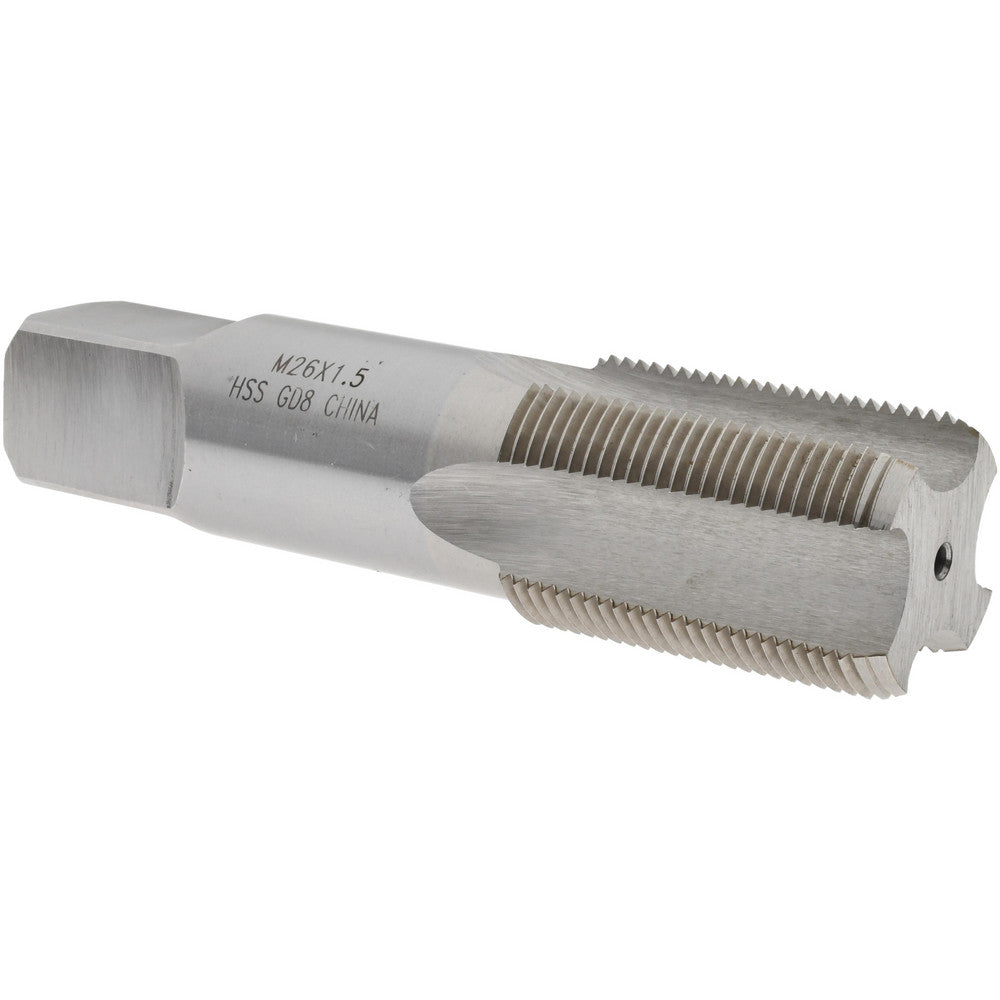 Value Collection JY9036898 Straight Flute Tap M26x1.5 Metric Fine, 4 Flute, Bottoming Chamfer, 6H Class of Fit, HSS, Bright/Uncoated Finish
