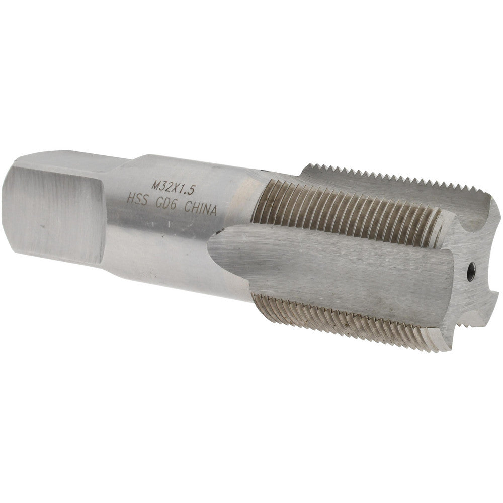 Value Collection JY9036948 Straight Flute Tap M32x1.5 Metric Fine, 4 Flute, Bottoming Chamfer, 6H Class of Fit, HSS, Bright/Uncoated Finish