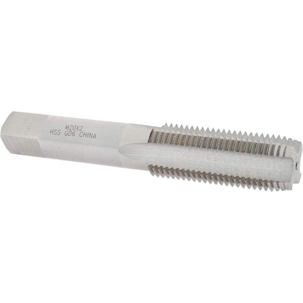 Value Collection JY9037235 Straight Flute Tap M20x2 Metric Fine, 4 Flute, Plug Chamfer, HSS, Bright/Uncoated Finish