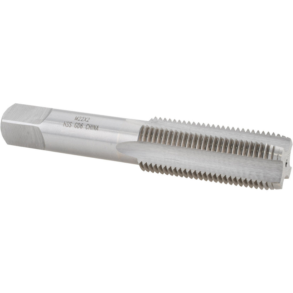 Value Collection JY9037243 Straight Flute Tap M22x2 Metric Fine, 4 Flute, Plug Chamfer, HSS, Bright/Uncoated Finish