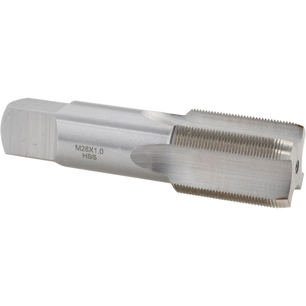 Value Collection JY9037359 Straight Flute Tap M28x1 Metric Fine, 4 Flute, Plug Chamfer, 6H Class of Fit, HSS, Bright/Uncoated Finish