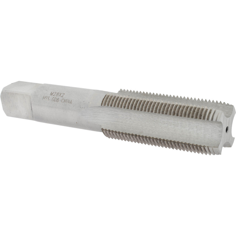 Value Collection JY9037367 Straight Flute Tap M28x2 Metric Fine, 4 Flute, Plug Chamfer, 6H Class of Fit, HSS, Bright/Uncoated Finish