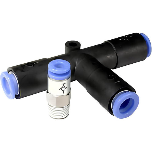 SMC Pneumatics KCH06-01S Push-to-Connect Push-to-Connect Fitting Connector, 6.00 mm OD