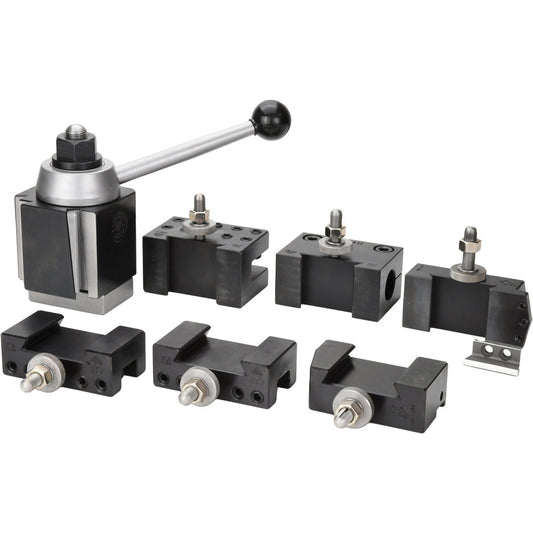 Aloris #4-SET Series CA Tool Post Holder & Set for 14 to 20" Lathe Swing
