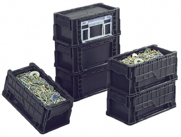 Orbis NSOA1408-7 BLK Polyethylene Attached-Lid Storage Tote 40 lb Capacity