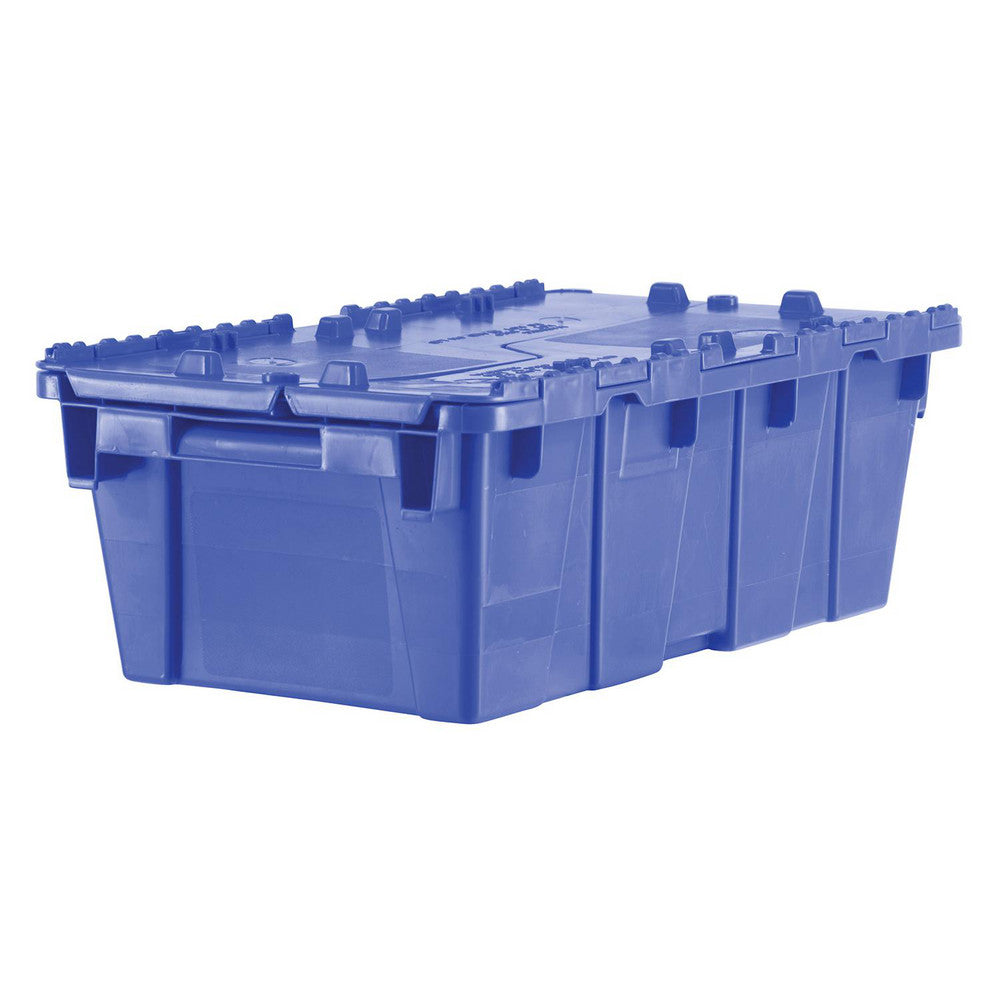 Orbis FP075 DKBLUE Polyethylene Attached-Lid Storage Tote 70 lb Capacity