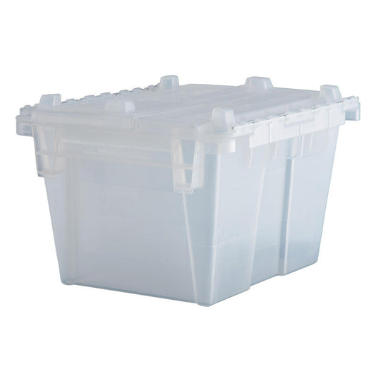 Orbis FP03 CLEAR Polypropylene Attached-Lid Storage Tote 70 lb Capacity