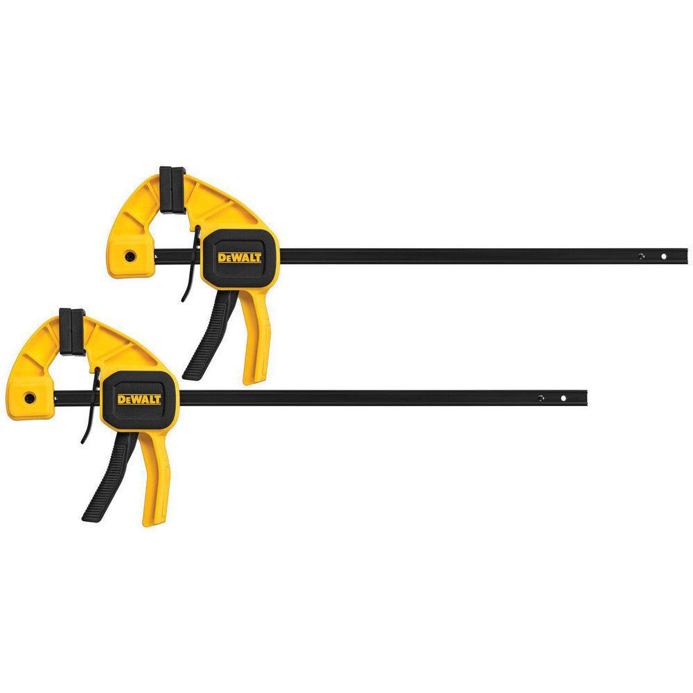 DeWALT DWHT83158 Bar Clamps Maximum Capacity (Inch) 12  Clamping Pressure (Lb.) 200.00  Overall Length (Inch) 12  Throat Depth (Inch - 0 Decimals) 3  Includes 2 Trigger Clamps  