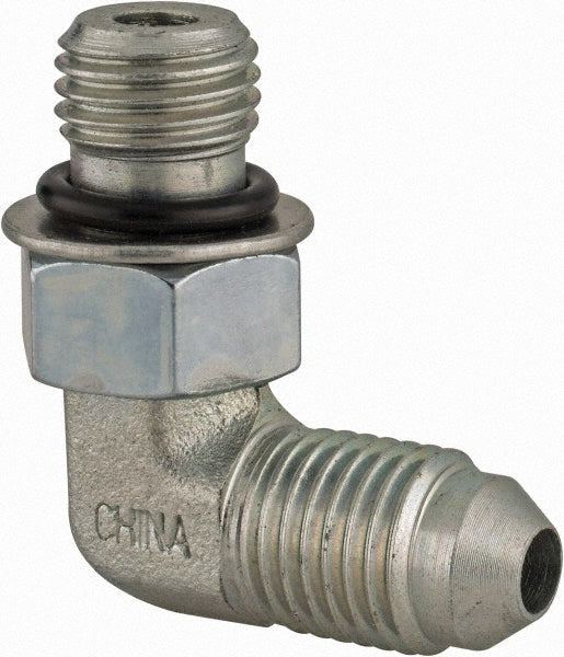 Parker 4 C5OX-S Steel Flared Tube 90 Deg Straight Thread Elbow 1/4" OD, 37 deg Flared Angle
