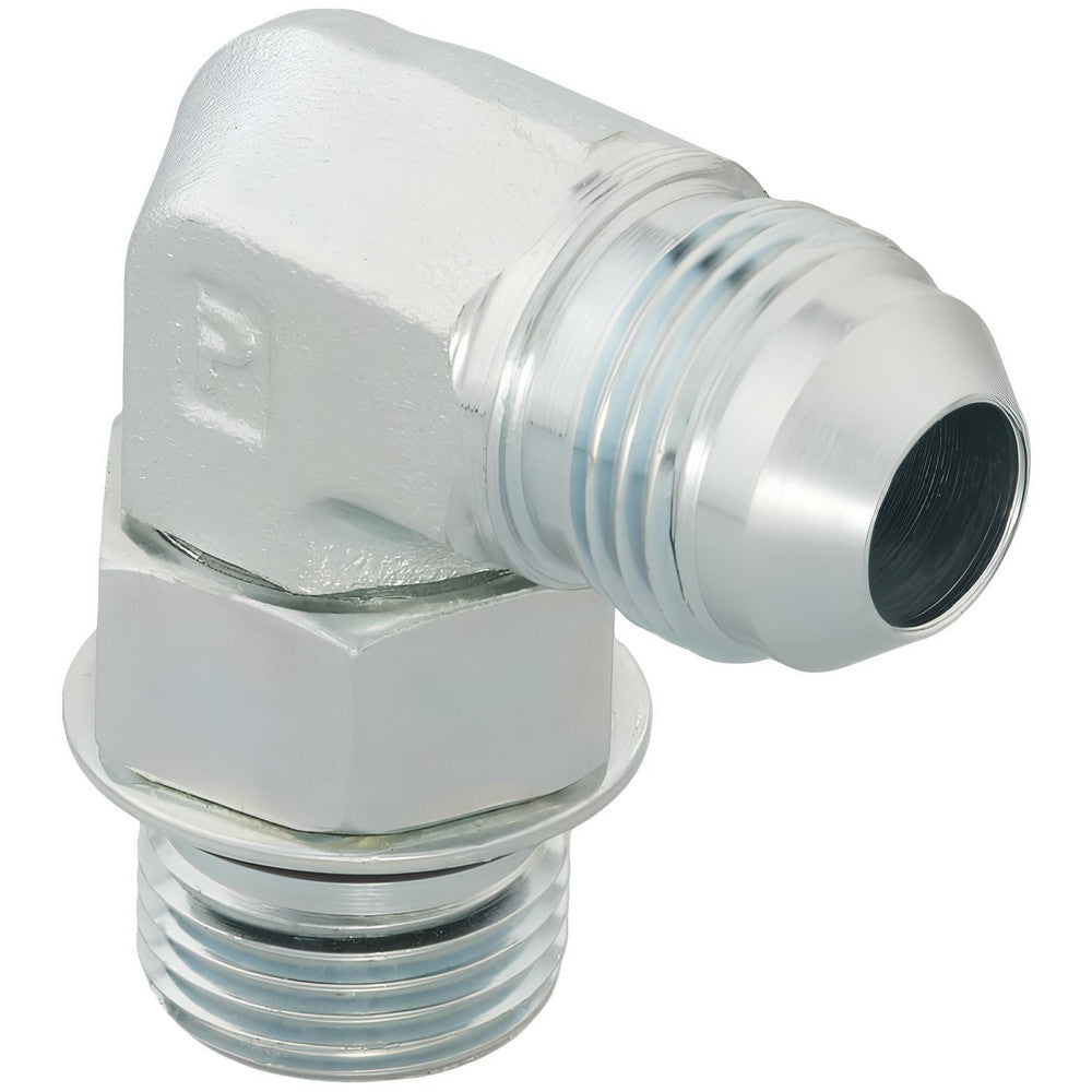 Parker 4-6 C5OX-S Steel Flared Tube 90 Deg Straight Thread Elbow 1/4" OD, 37 deg Flared Angle
