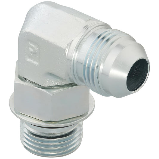 Parker 4-6 C5OX-S Steel Flared Tube 90 Deg Straight Thread Elbow 1/4" OD, 37 deg Flared Angle