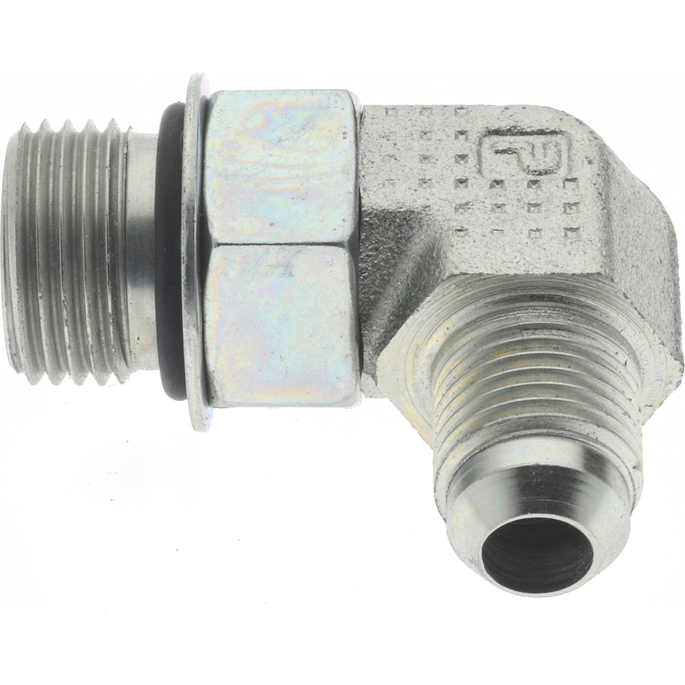 Parker 6-8 C5OX-S Steel Flared Tube 90 Deg Straight Thread Elbow 3/8" OD, 37 deg Flared Angle