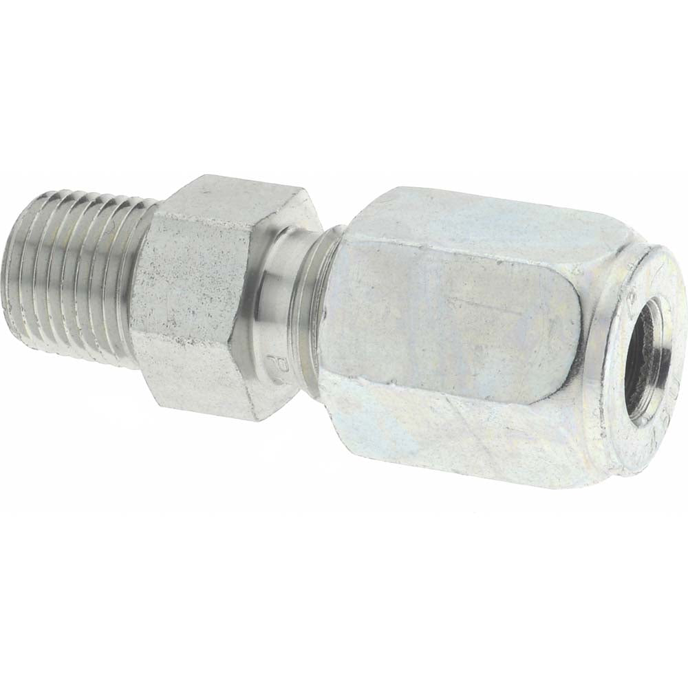 Parker 4 FBU-S Flareless Bite-Type Tube Male Connector 1/8" NPTF, 1/4" Tube OD, Steel