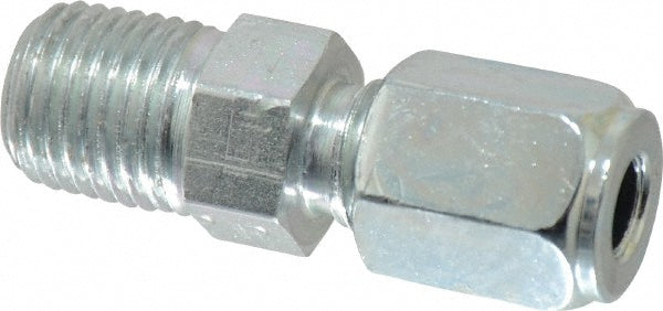 Parker 4-4 FBU-S Flareless Bite-Type Tube Male Connector 1/4" NPTF, 1/4" Tube OD, Steel
