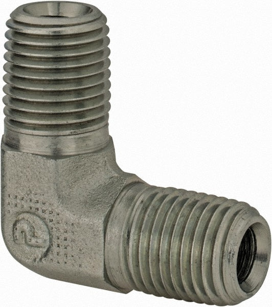 Parker 1/4 CR-S Industrial Pipe 90 &deg Male Elbow 1/4" Male Thread, MNPTF
