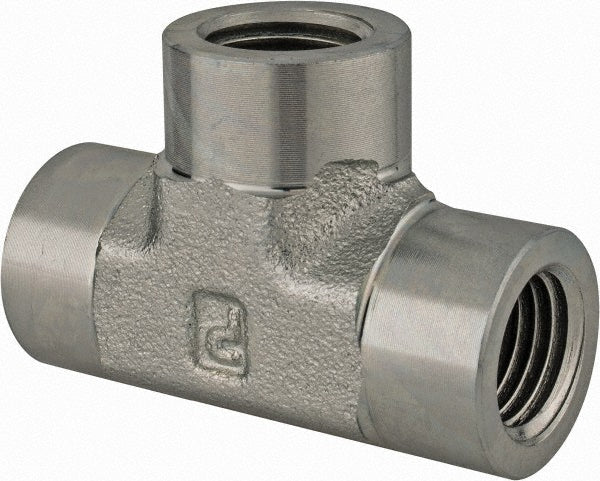 Parker 1/2 MMO-S Industrial Pipe Female Tee 1/2" Female Thread, FNPTF