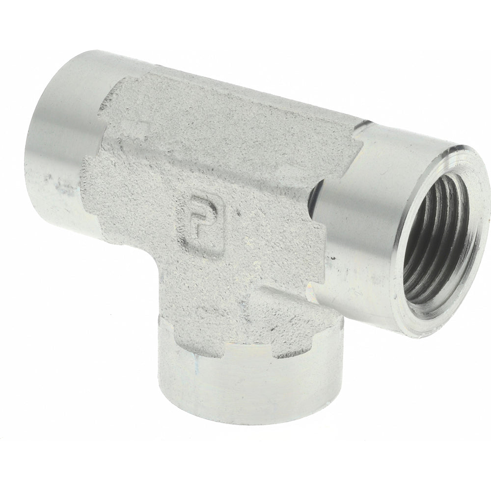 Parker 3/8 MMO-S Industrial Pipe Female Tee 3/8" Female Thread, FNPTF