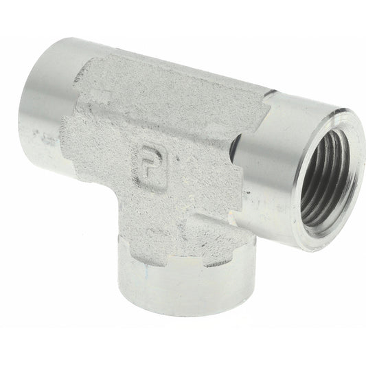 Parker 3/8 MMO-S Industrial Pipe Female Tee 3/8" Female Thread, FNPTF