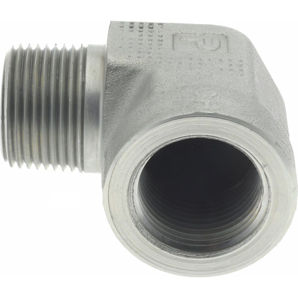 Parker 3/4 CD-S Industrial Pipe 90 &deg Street Elbow 3/4" Female Thread, 3/4" Male Thread, MNPTF x FNPTF