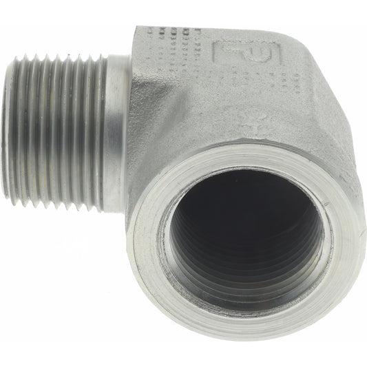 Parker 3/4 CD-S Industrial Pipe 90 &deg Street Elbow 3/4" Female Thread, 3/4" Male Thread, MNPTF x FNPTF
