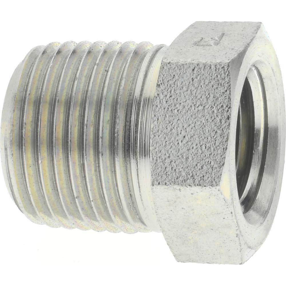 Parker 3/8 X 1/4 PTR-S Industrial Pipe Bushing 1/4" Female Thread, 3/8" Male Thread, MNPTF x FNPTF