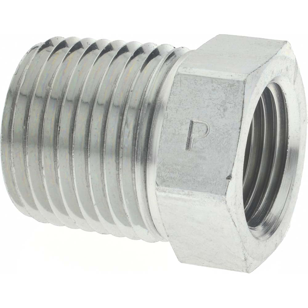 Parker 1/2 X 3/8 PTR-S Industrial Pipe Bushing 3/8" Female Thread, 1/2" Male Thread, MNPTF x FNPTF
