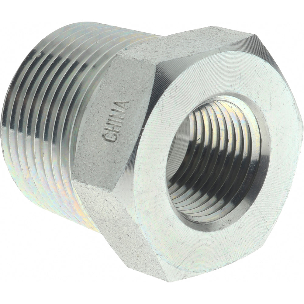 Parker 3/4 X 3/8 PTR-S Industrial Pipe Bushing 3/8" Female Thread, 3/4" Male Thread, MNPTF x FNPTF