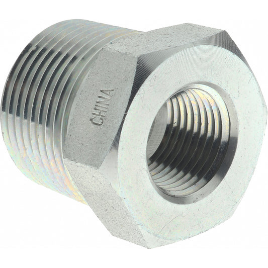 Parker 3/4 X 3/8 PTR-S Industrial Pipe Bushing 3/8" Female Thread, 3/4" Male Thread, MNPTF x FNPTF