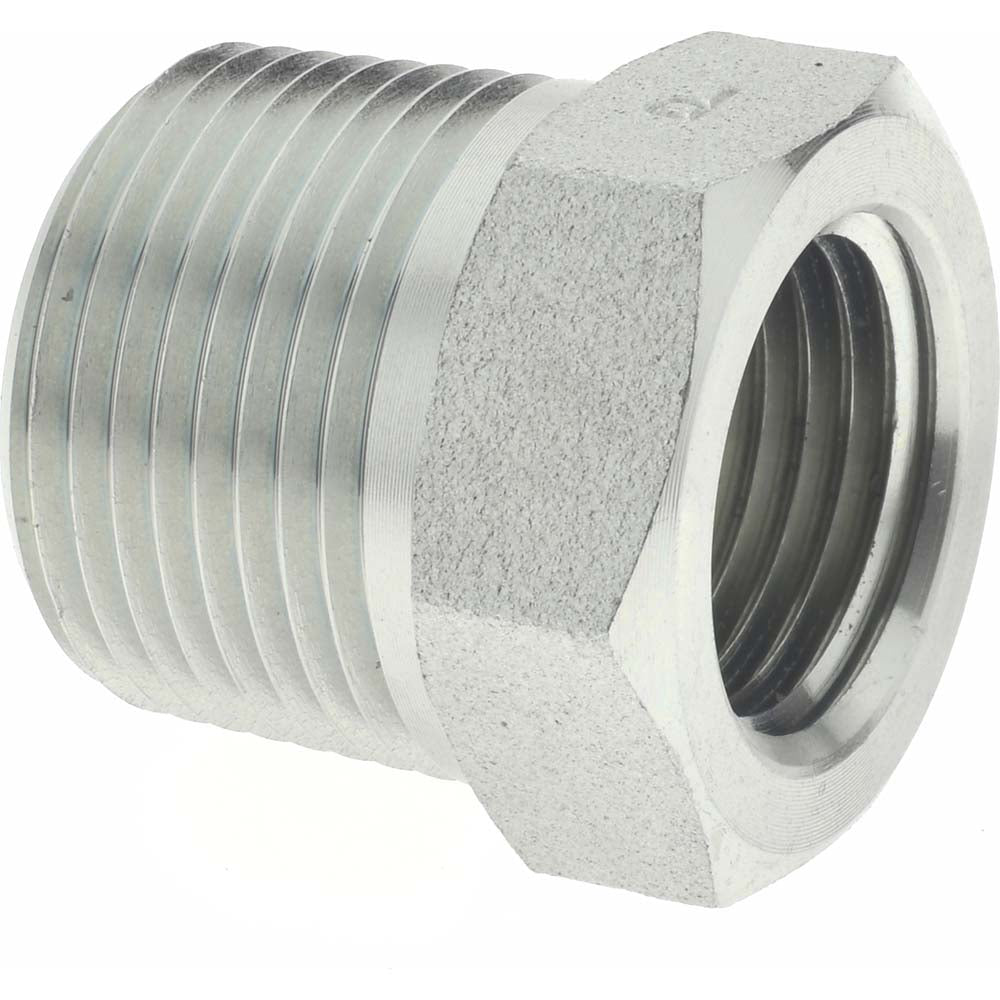 Parker 3/4 X 1/2 PTR-S Industrial Pipe Bushing 1/2" Female Thread, 3/4" Male Thread, MNPTF x FNPTF