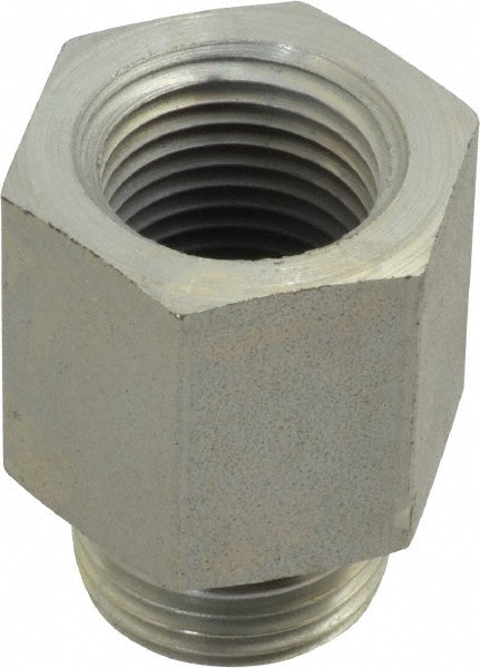 Parker 10-1/2 F5OG-S Industrial Pipe Adapter 1/2" Female Thread, 7/8-14 Male Thread, Male Straight Thread O-Ring x Female NPTF