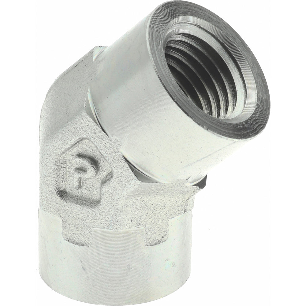 Parker 1/4 DD45-S Industrial Pipe 45 &deg Female Elbow 1/4" Female Thread, FNPTF