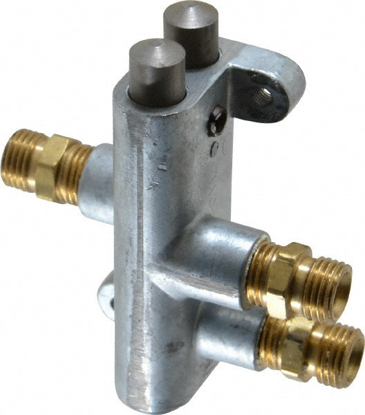 Heinrich 45 Mechanically Operated Valve 4-Way, Plunger Button/Spring Actuator, 1/4" Inlet, 1/4" Outlet, 4 Position