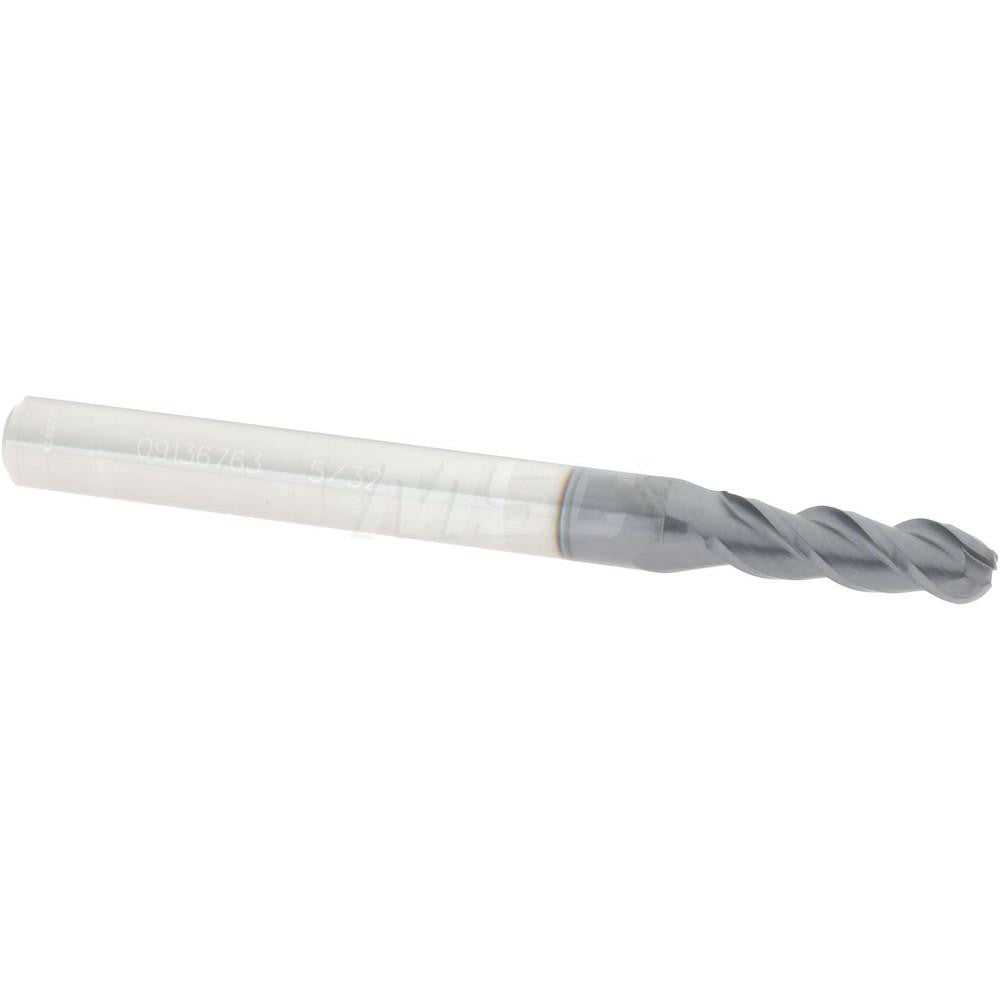 Accupro 09136763 Ball End Mill 0.1563" Dia, 0.5" LOC, 3 Flute, Solid Carbide