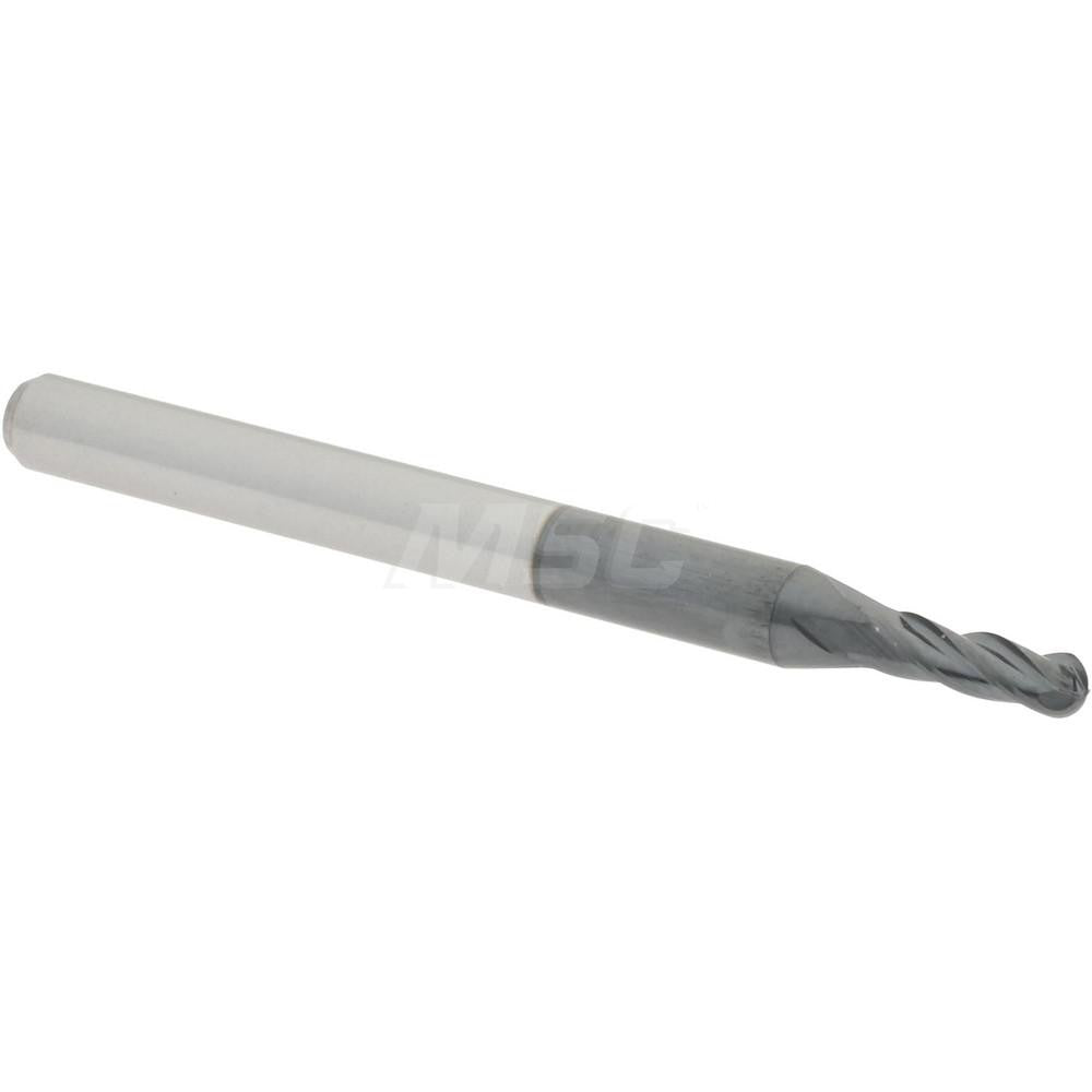Accupro 09137506 Ball End Mill 0.0781" Dia, 0.25" LOC, 4 Flute, Solid Carbide