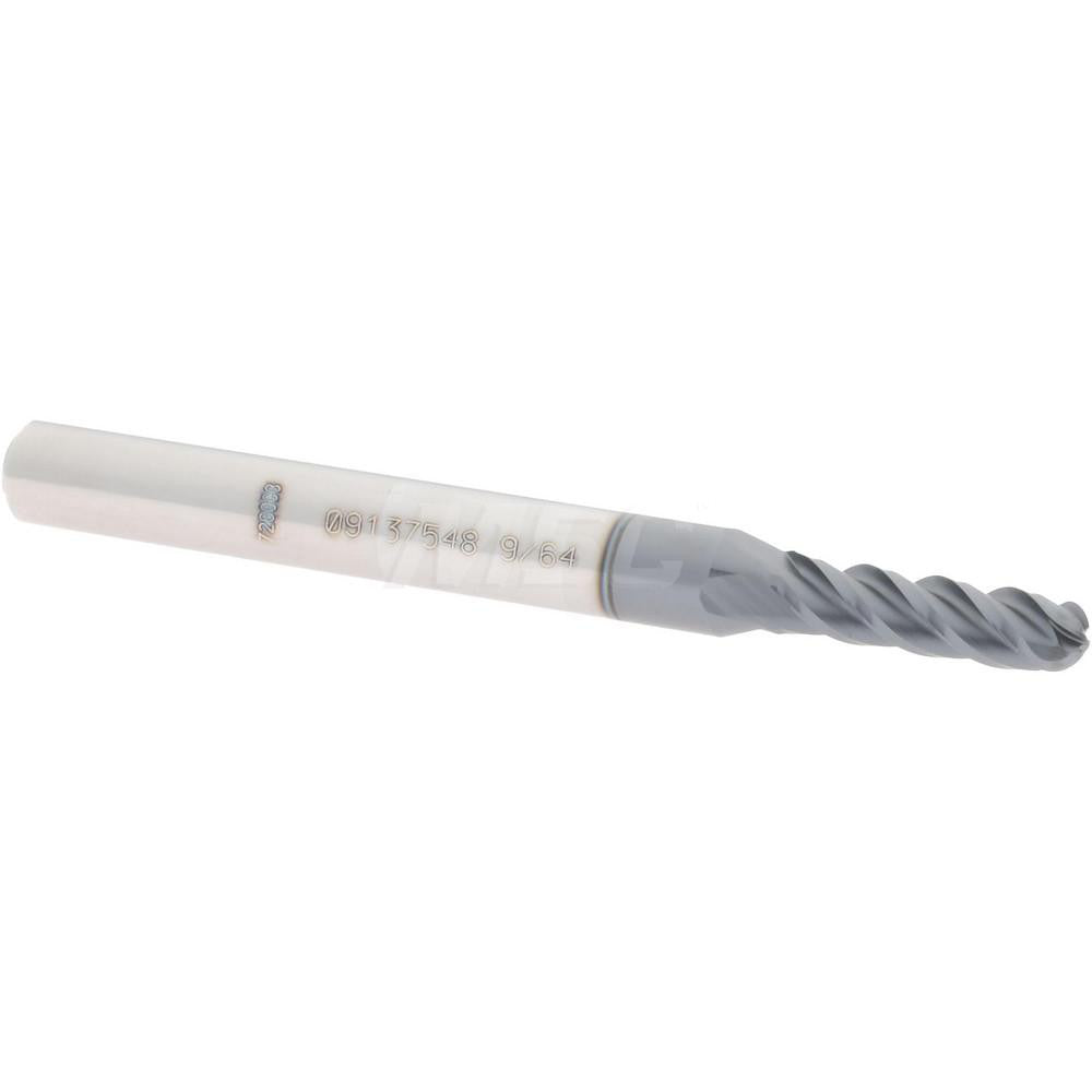 Accupro 09137548 Ball End Mill 0.1406" Dia, 0.5" LOC, 4 Flute, Solid Carbide