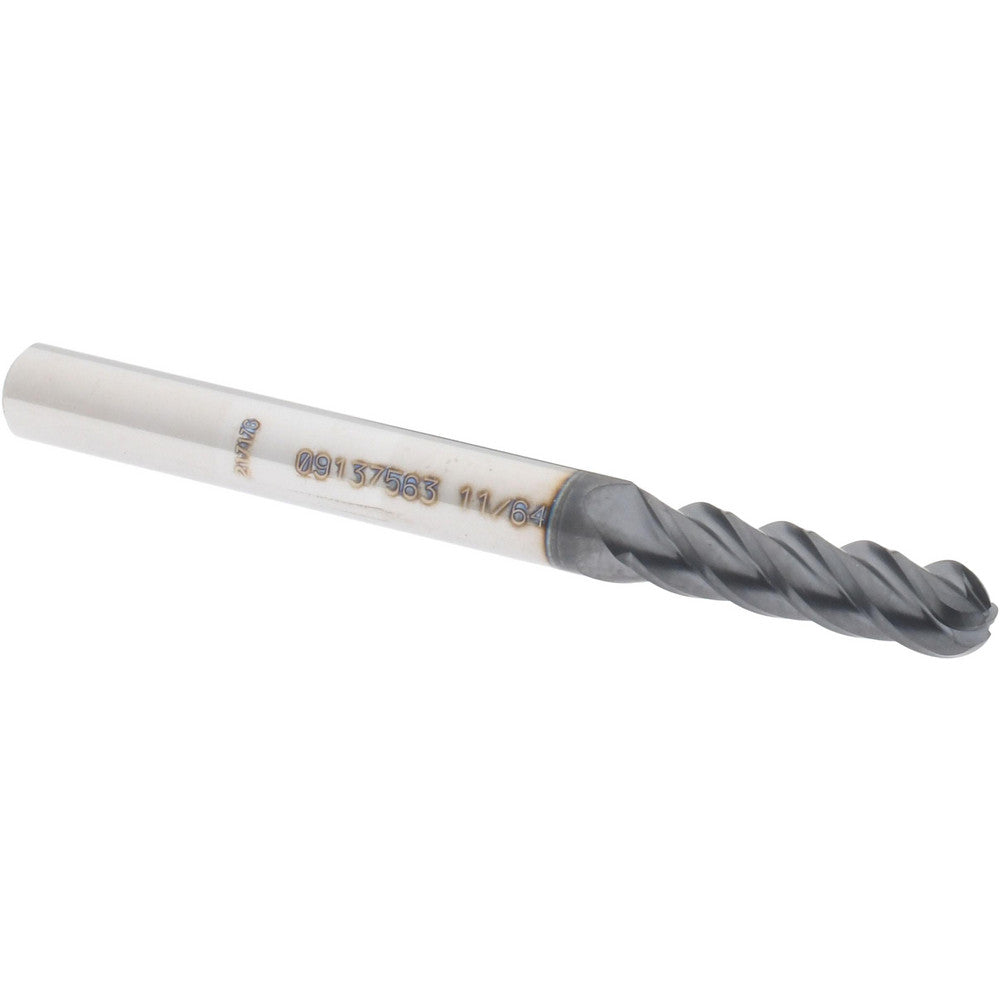 Accupro 09137563 Ball End Mill 0.1719" Dia, 0.625" LOC, 4 Flute, Solid Carbide