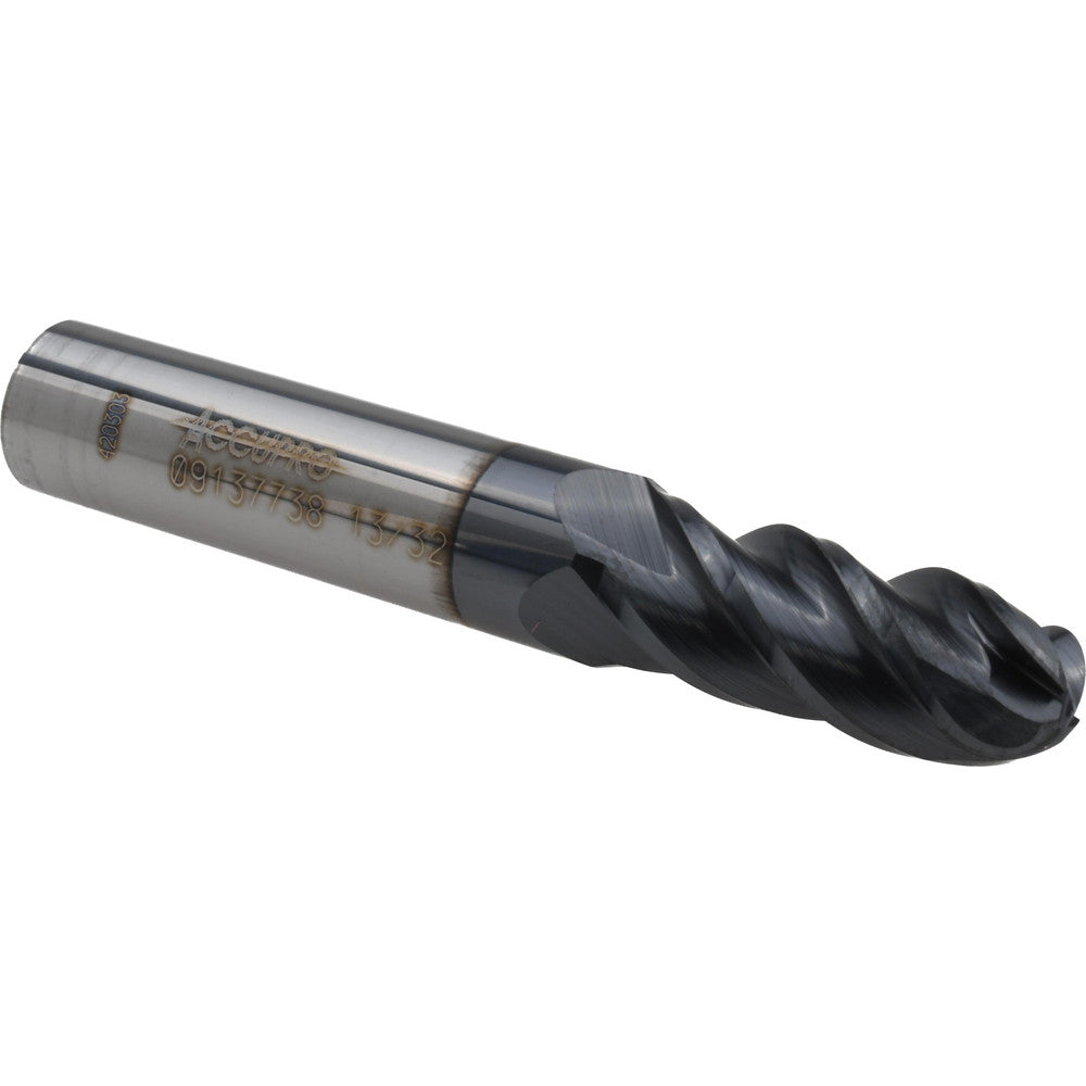 Accupro 09137738 Ball End Mill 0.4063" Dia, 1" LOC, 4 Flute, Solid Carbide