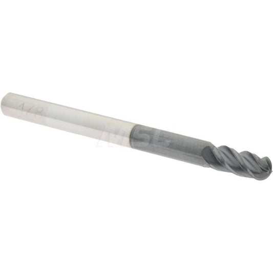 Accupro 09137878 Ball End Mill 0.125" Dia, 0.25" LOC, 4 Flute, Solid Carbide