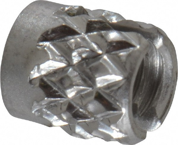 E-Z LOK 240-004-CR #4-40 UNC Stainless Steel Flush Press Fit Threaded Insert for Plastic
