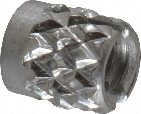 E-Z LOK 240-004-CR #4-40 UNC Stainless Steel Flush Press Fit Threaded Insert for Plastic