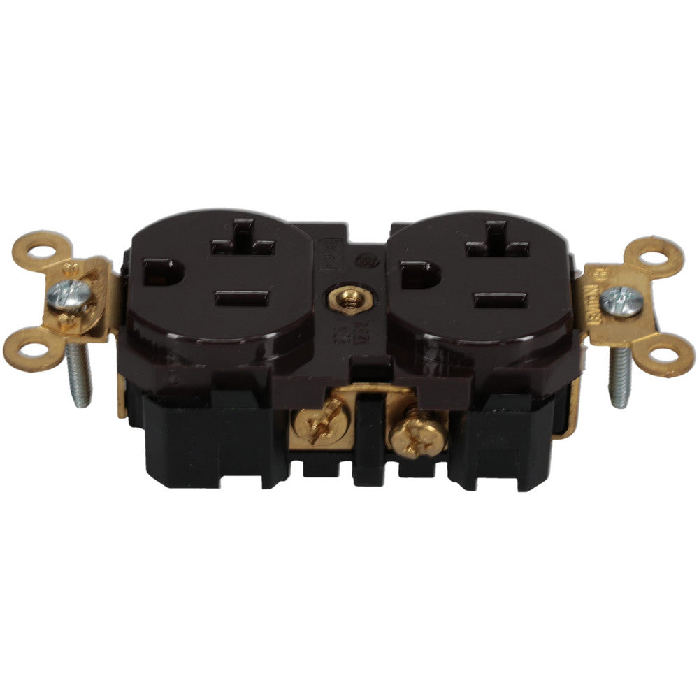 Leviton 5362 Straight Blade Duplex Receptacle NEMA 5-20R, 20 Amps, Self-Grounding