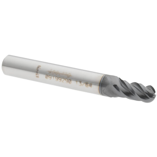 Accupro 09199290 Ball End Mill 0.2031" Dia, 0.375" LOC, 4 Flute, Solid Carbide