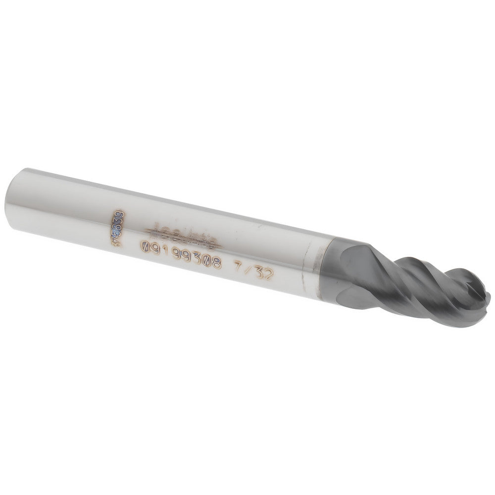 Accupro 09199308 Ball End Mill 0.2188" Dia, 0.375" LOC, 4 Flute, Solid Carbide